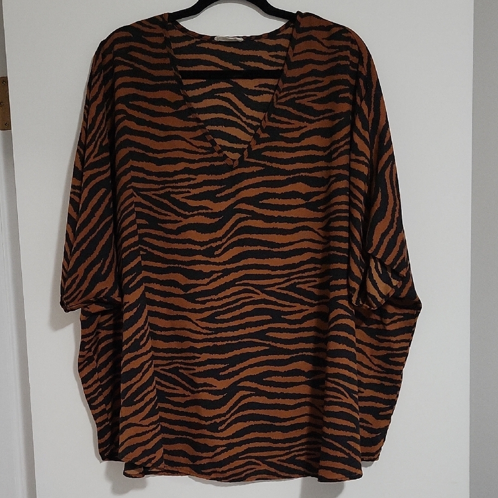 Adrienne Tiger Print Blouse
